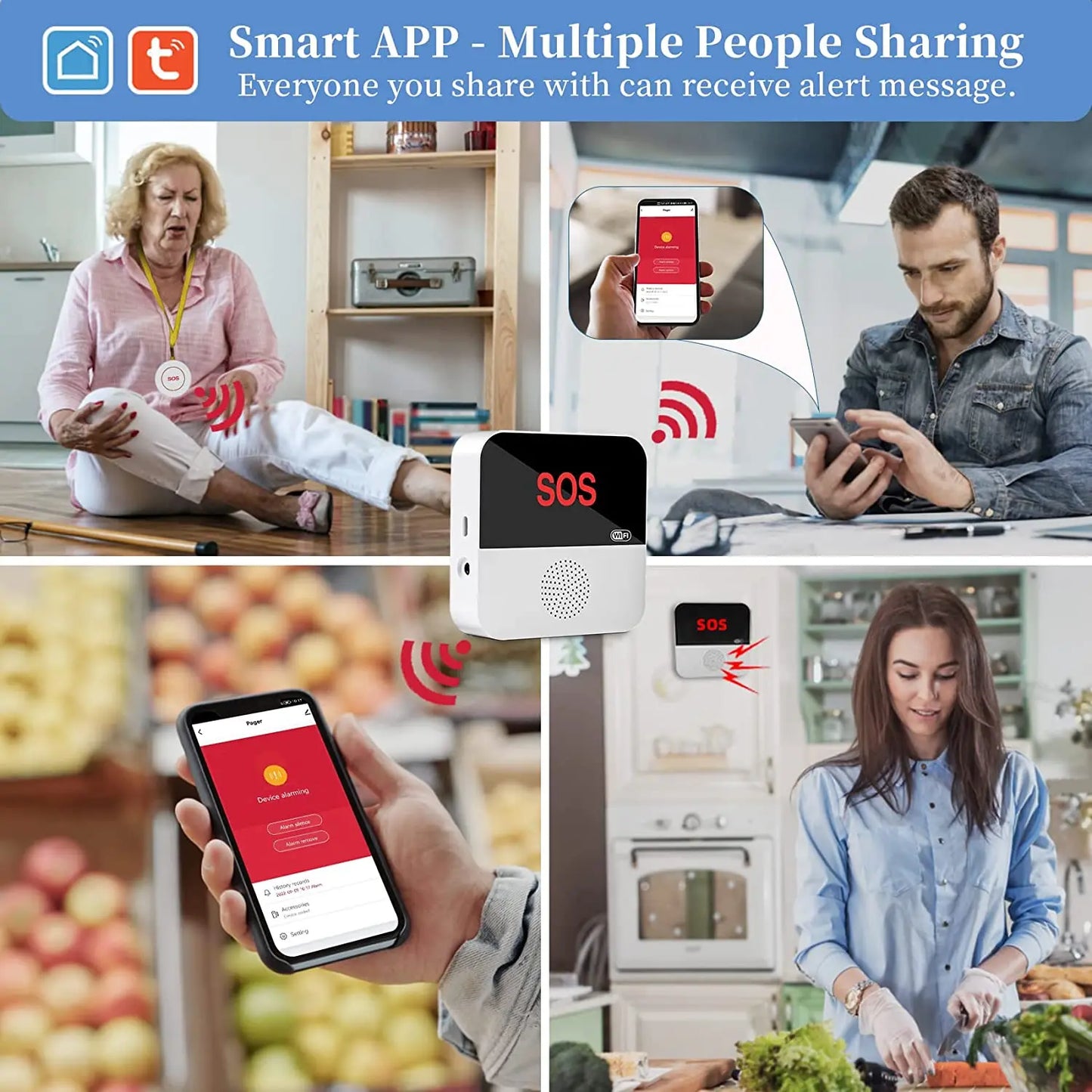 Smart WiFi SOS Pager - Emergency Medical Alert System