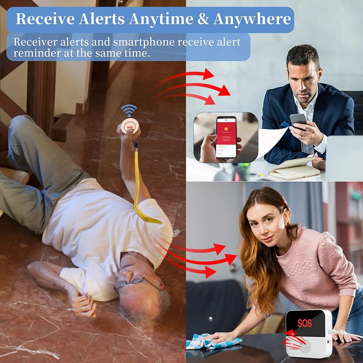 Smart WiFi SOS Pager - Emergency Medical Alert System