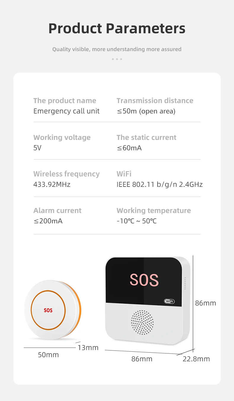 Smart WiFi SOS Pager - Emergency Medical Alert System