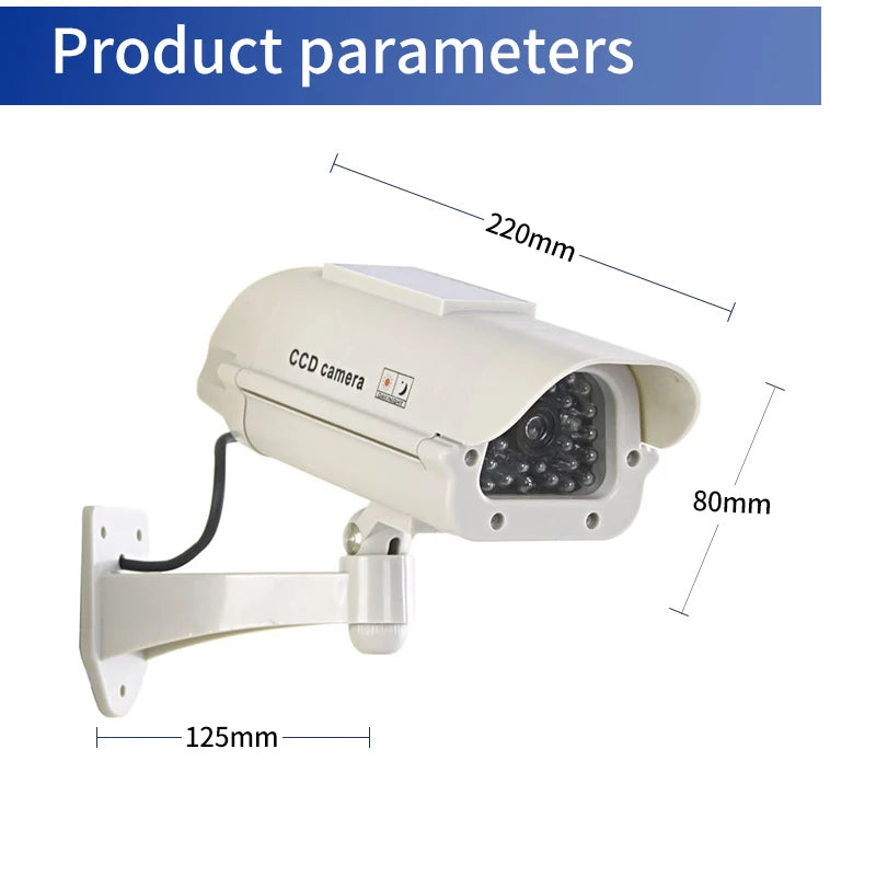 Powered Dummy Security Camera – Waterproof with Red Flashing LED
