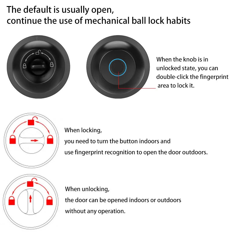 Biometric Fingerprint Smart Door Lock – Keyless Entry, Electronic Security for Home & Apartment