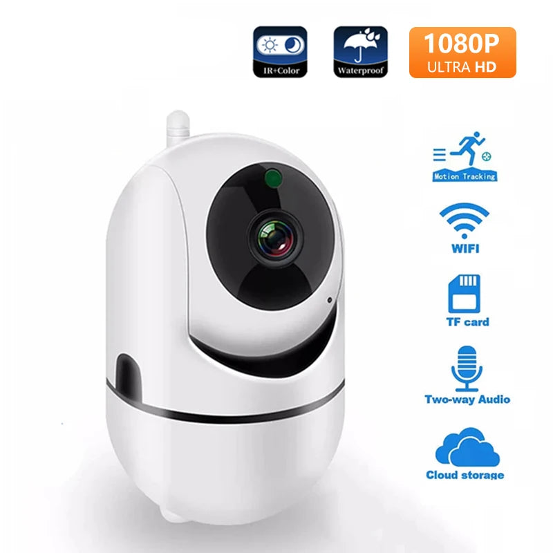 1080P HD Smart Home Security Camera – Auto-Tracking Wireless Surveillance with Night Vision