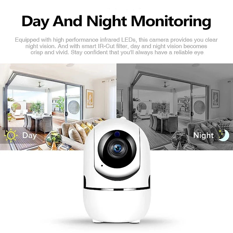 1080P HD Smart Home Security Camera – Auto-Tracking Wireless Surveillance with Night Vision