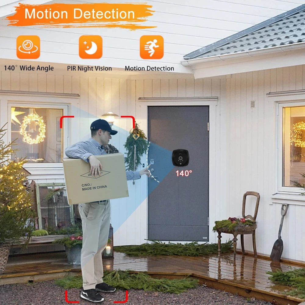 4.5 Inch 1080P Digital Door Viewer – Smart Peephole Camera with PIR Motion Detection & Night Vision