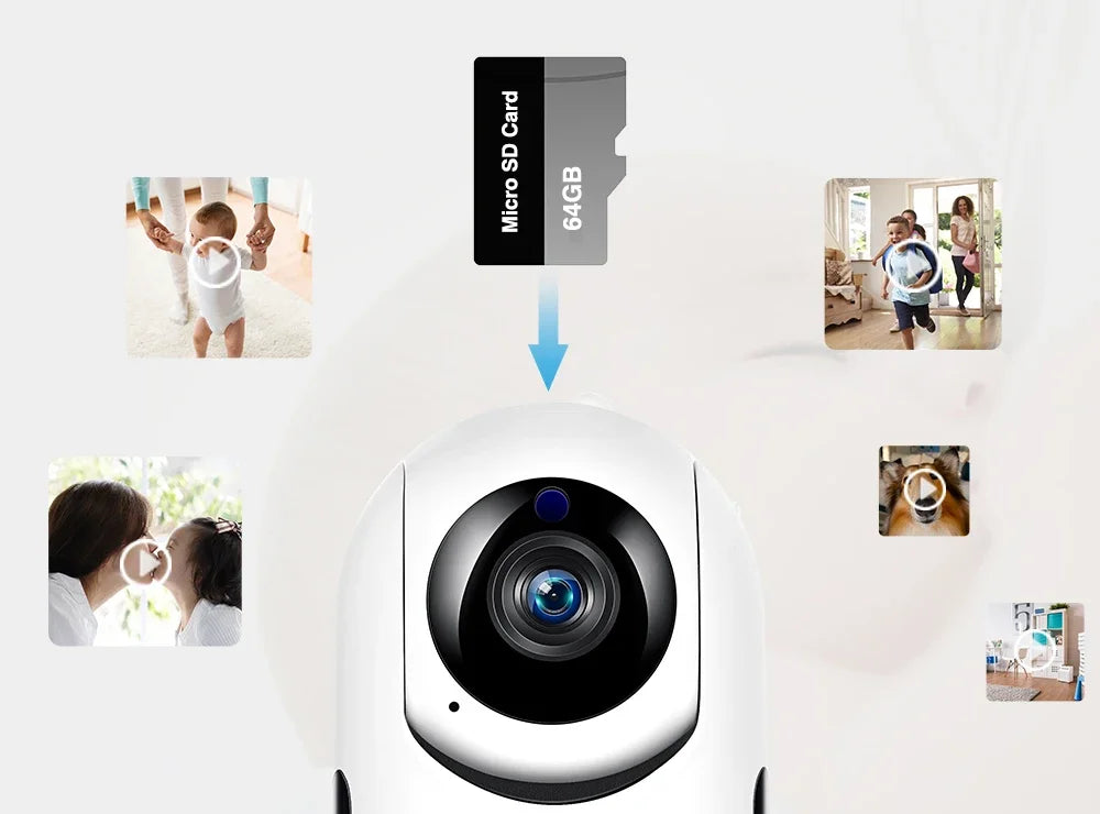 1080P HD Smart Home Security Camera – Auto-Tracking Wireless Surveillance with Night Vision