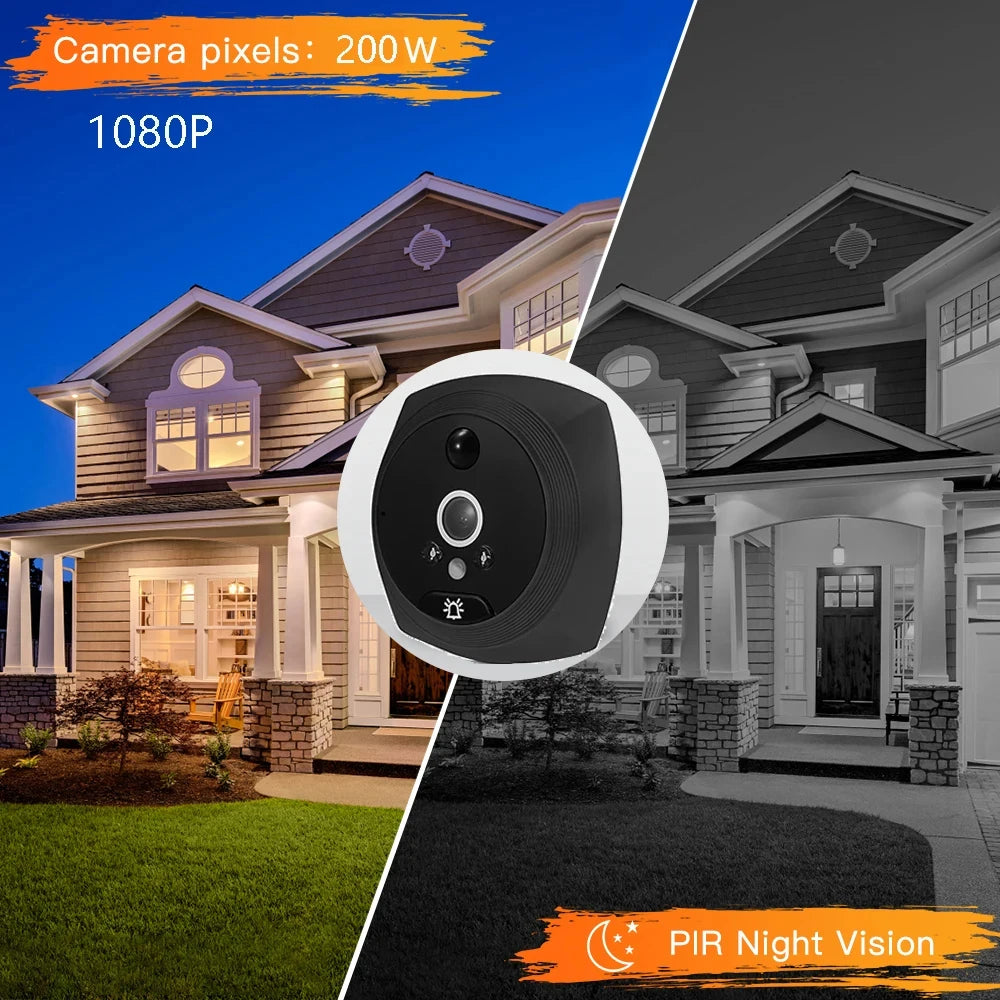 4.5 Inch 1080P Digital Door Viewer – Smart Peephole Camera with PIR Motion Detection & Night Vision