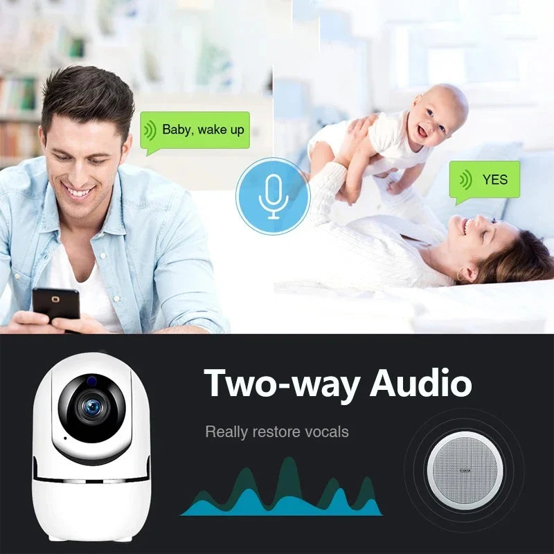 1080P HD Smart Home Security Camera – Auto-Tracking Wireless Surveillance with Night Vision