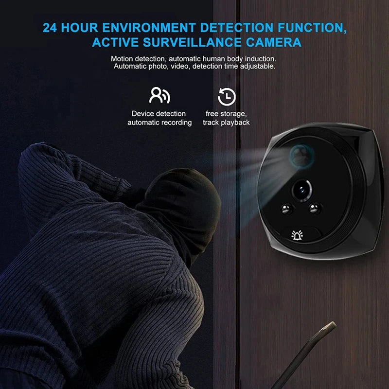 4.5 Inch 1080P Digital Door Viewer – Smart Peephole Camera with PIR Motion Detection & Night Vision